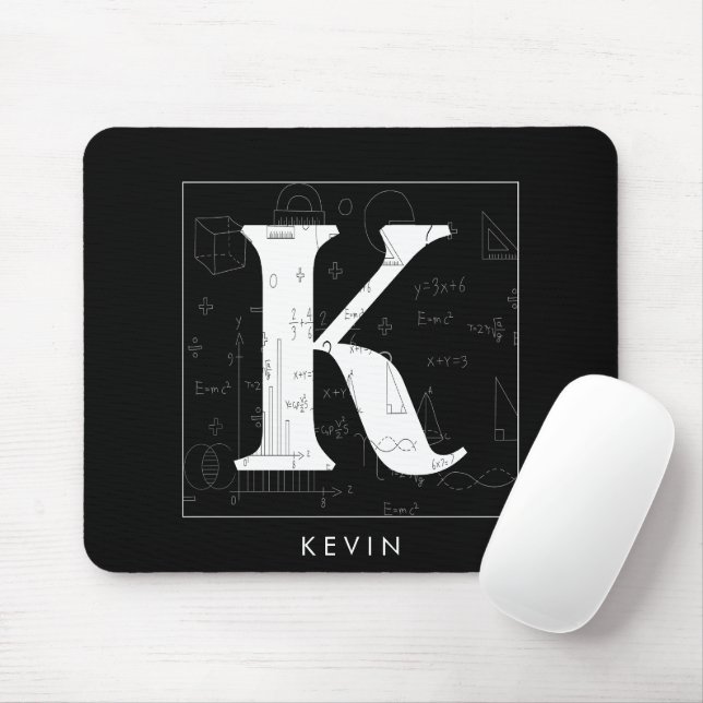 Math Monogram - Letter K Mouse Mat (With Mouse)