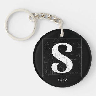 Math Monogram - Letter S Key Ring