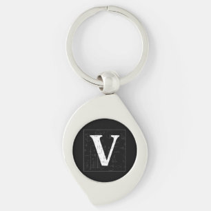 Math Monogram - Letter V Key Ring