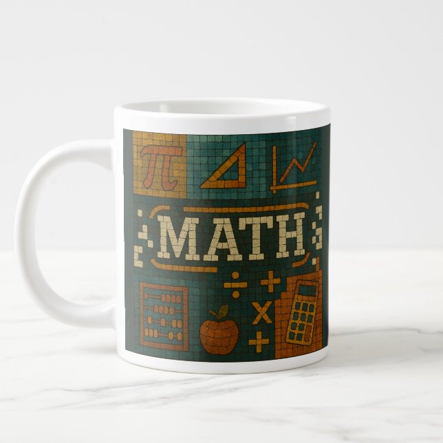 math mosaic style, great for a teacher gift  large coffee mug (Left)