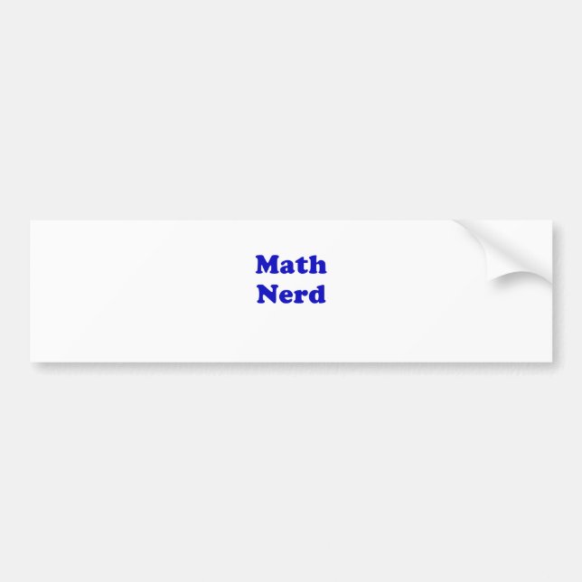 Math Nerd Bumper Sticker (Front)