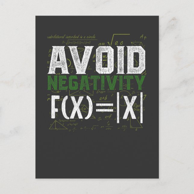 Math Nerd Science Absolute Value Humour Postcard (Front)