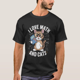 Math Nerds and Cat Lovers Design T-Shirt