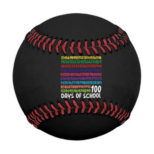Math Numbers 100th Day of School Teacher Kids  Baseball