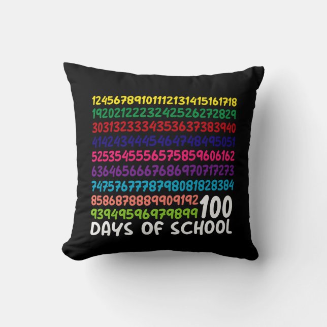 Math Numbers 100th Day of School Teacher Kids  Cushion (Front)