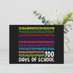 Math Numbers 100th Day of School Teacher Kids  Invitation
