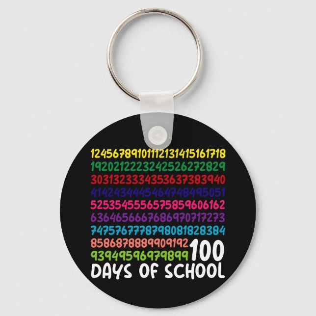 Math Numbers 100th Day of School Teacher Kids  Key Ring (Front)