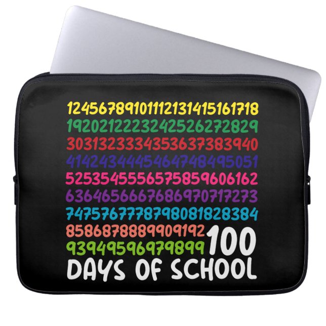 Math Numbers 100th Day of School Teacher Kids  Laptop Sleeve (Front)