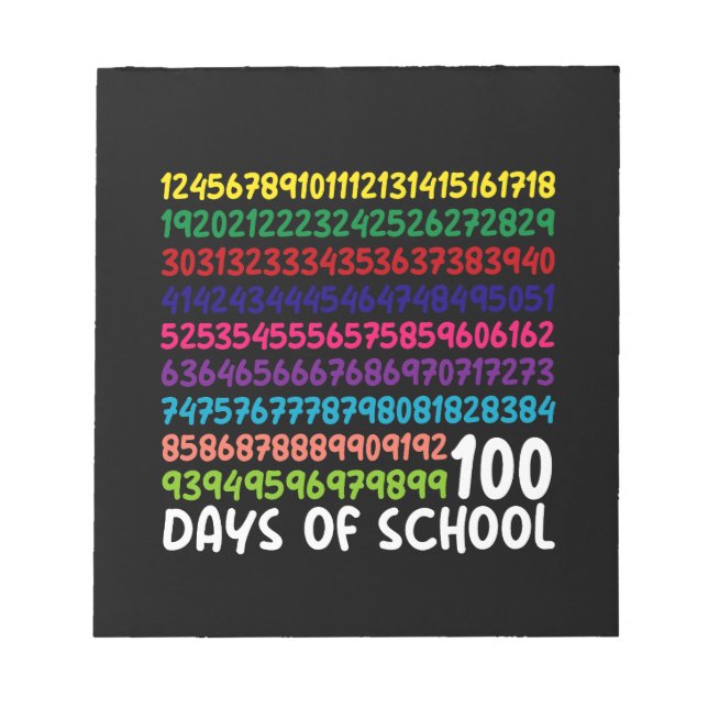 Math Numbers 100th Day of School Teacher Kids  Notepad (Front)