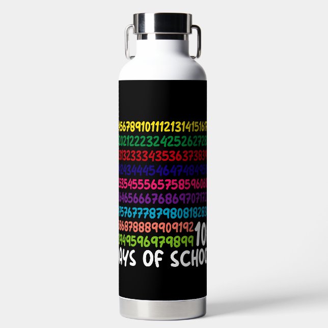 Math Numbers 100th Day of School Teacher Kids  Water Bottle (Front)