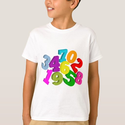 Image of math numbers in colour T-shirt