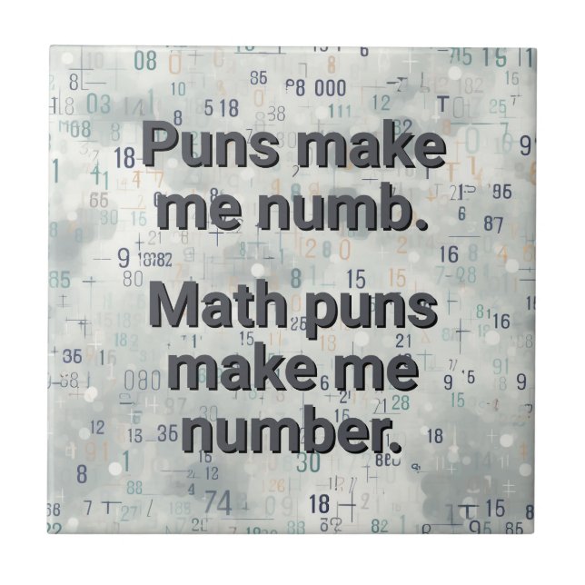 Math Numbers Pun Personalise Tile (Front)