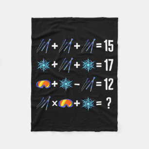 Math order of operation skiing snow flakes goggles fleece blanket