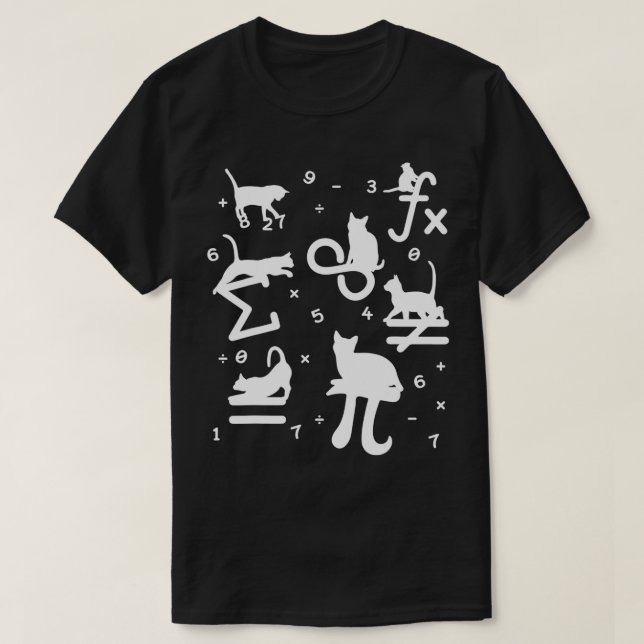 Math Outfit for Teachers Mathematics Cat Math  T-Shirt (Design Front)