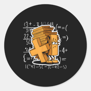 Math Overload Funny Equation Cartoon Classic Round Sticker