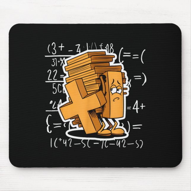 Math Overload Funny Equation Cartoon  Mouse Mat (Front)