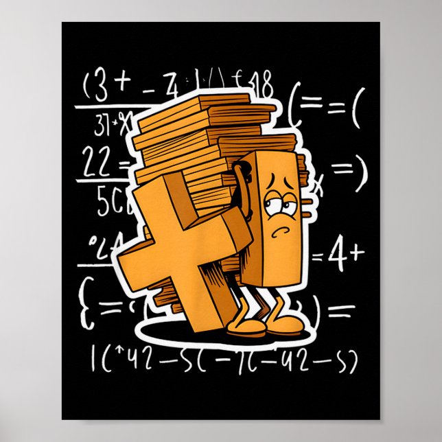 Math Overload Funny Equation Cartoon  Poster (Front)