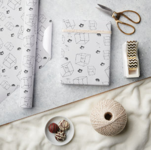 Math pattern black and white wrapping paper
