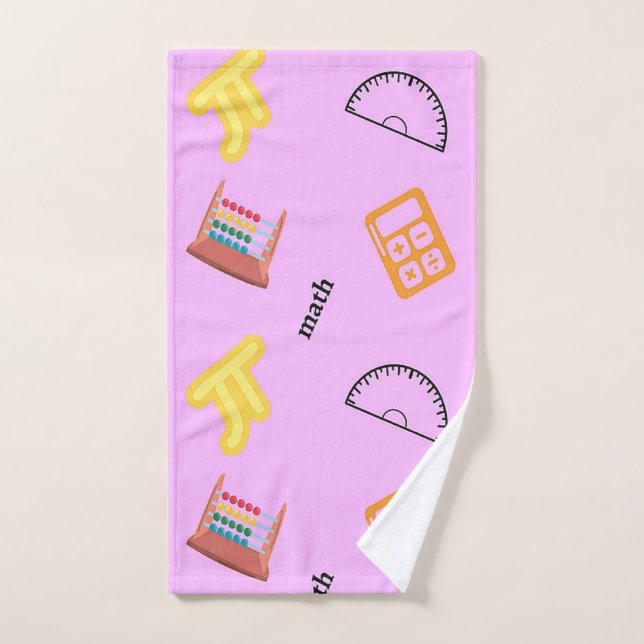 Math pattern on pink hand towel (Hand Towel)