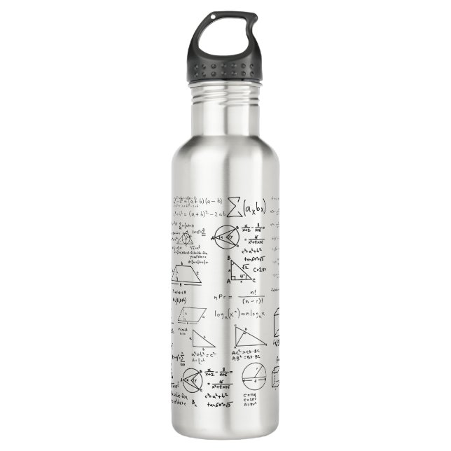 math pattern science school sketch drawing geek ma 710 ml water bottle (Front)