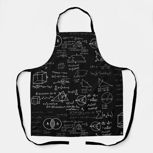 math pattern science school sketch drawing geek ma apron (Front)