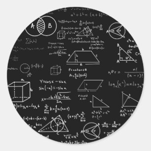 math pattern science school sketch drawing geek ma classic round sticker