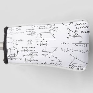 math pattern science school sketch drawing geek ma golf head cover