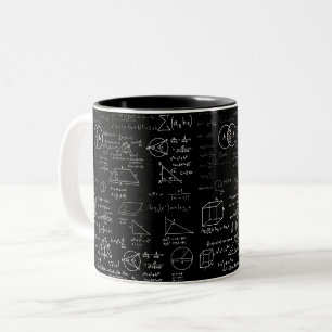math pattern science school sketch drawing geek ma Two-Tone coffee mug
