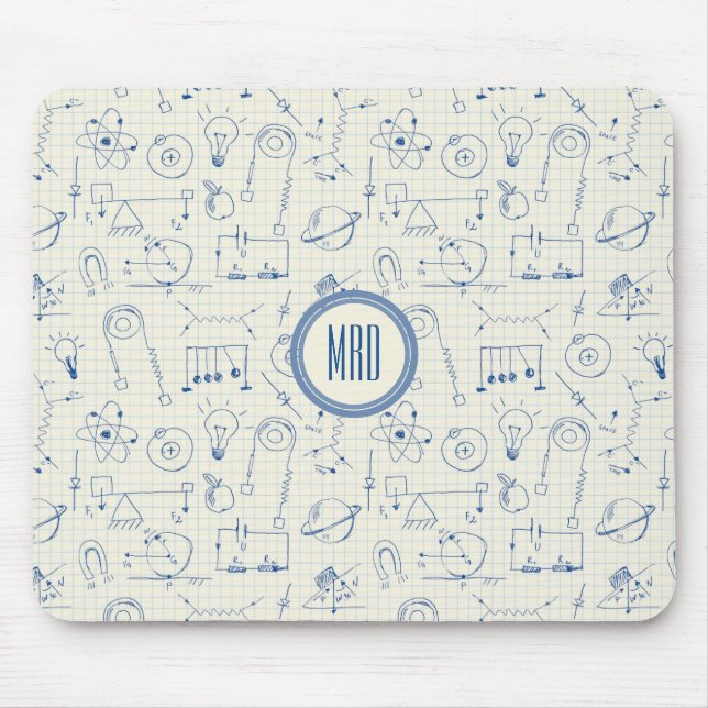 Math Physics Electronics Icons Pattern Personalise Mouse Mat (Front)