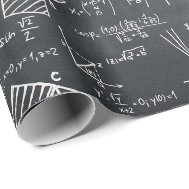 Math Physics on Blackboard Geegy Gift for Teacher Wrapping Paper (Roll Corner)