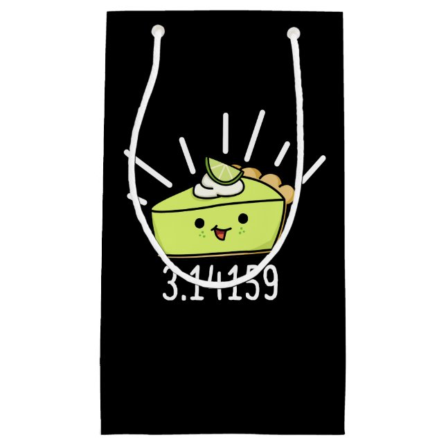 Math Pi Number Funny Pie Pun Dark BG Small Gift Bag (Front)