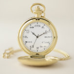 Math Pocket Watch<br><div class="desc">On the face each numeral is replaced with an equivalent notation. There some easy ones,  and some really difficult concepts. The explanations for the numerals are listed at: http://eagleapex.com/de/math-clock/</div>