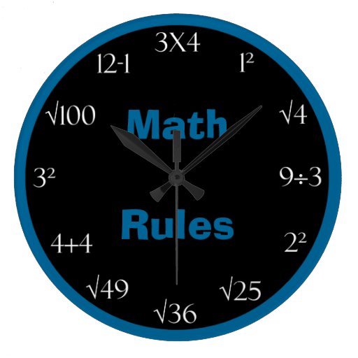 Image of Math Problem Classroom Clock - Math Rules
