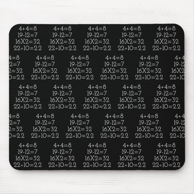 Math Problems on black Mouse Mat (Front)