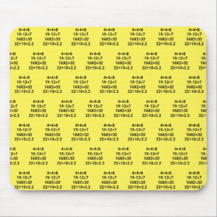 Math Problems on yellow Mouse Mat