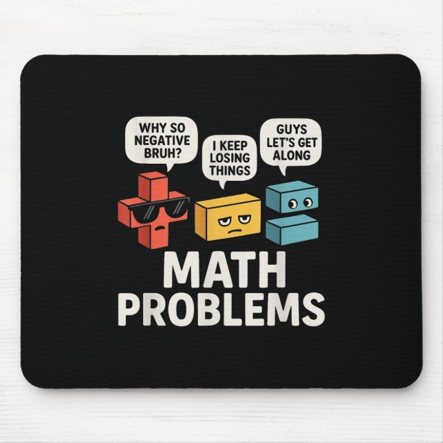 Math Problems Symbols Funny Teacher Back To School Mouse Mat (Front)