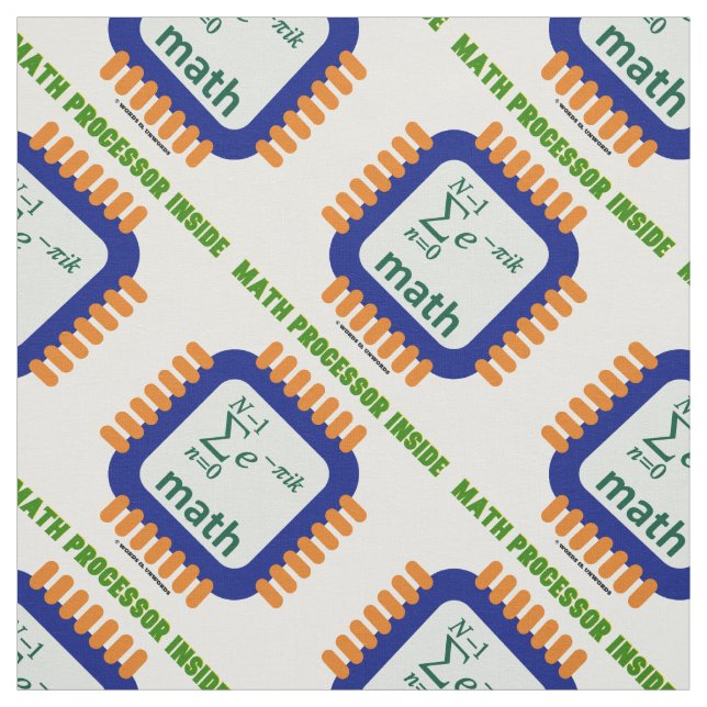 Math Processor Inside Semiconductor Chip Equation Fabric (Swatch)