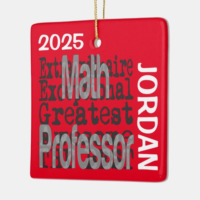 Math Professor Extraordinaire CUSTOM Ceramic Ornament (Left)