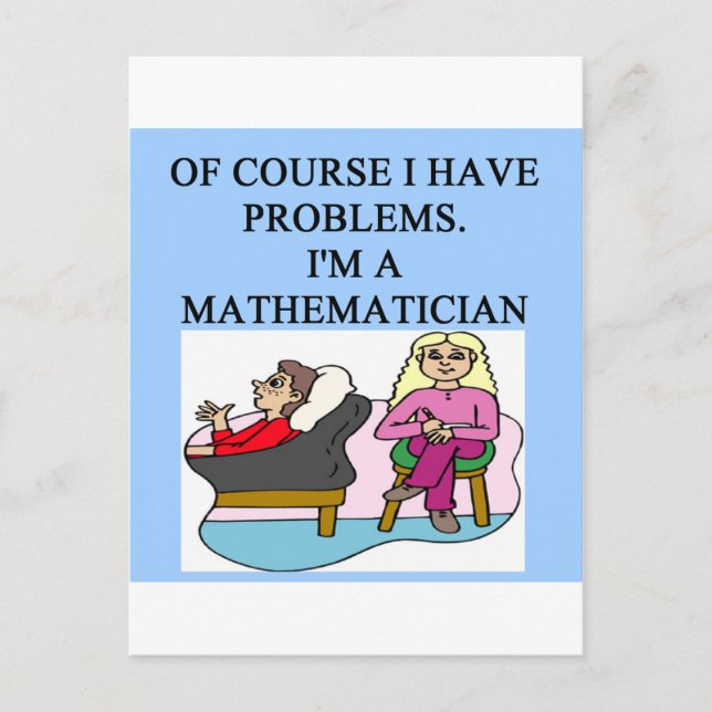MATH psychology joke Postcard (Front)
