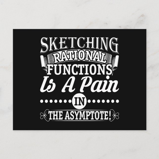 Math Rational Functions Pun Joke Postcard (Front)