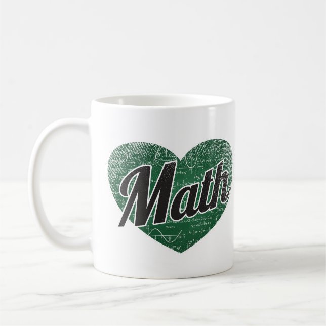 Math Retro Heart Blackboard Love Coffee Mug (Left)