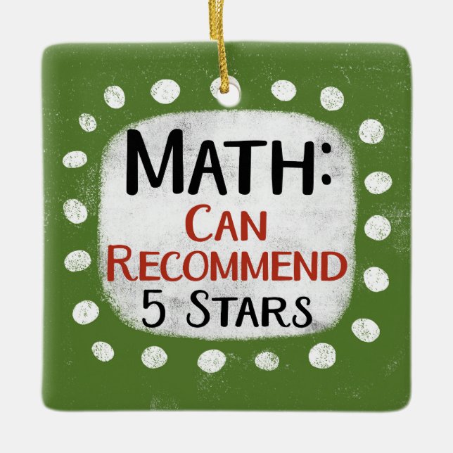 Math Review 5 Stars Ornament (Front)