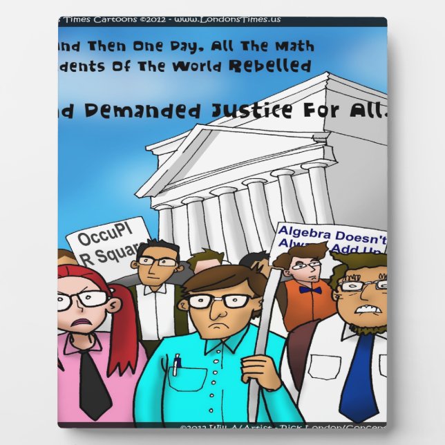 Math Revolt Funny Gifts Tees & Cards Plaque (Front)