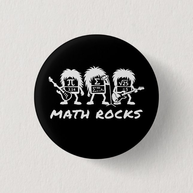 Math Rocks Academic Rock Band Humor 3 Cm Round Badge (Front)
