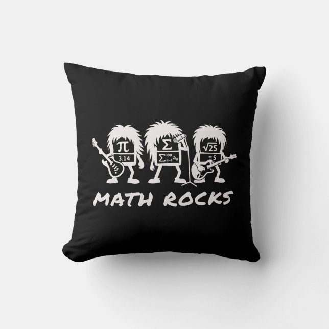 Math Rocks Academic Rock Band Humor Cushion (Front)