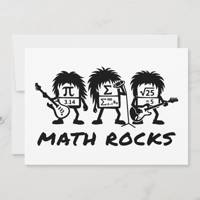 Math Rocks Academic Rock Band Humor Invitation (Front)