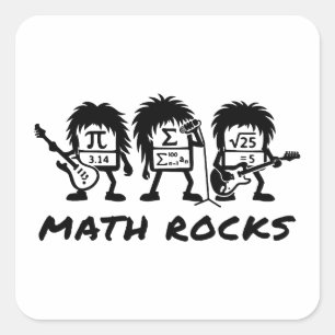 Math Rocks Academic Rock Band Humor Square Sticker
