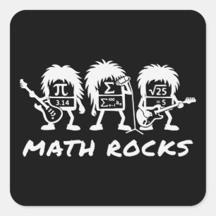 Math Rocks Academic Rock Band Humor Square Sticker