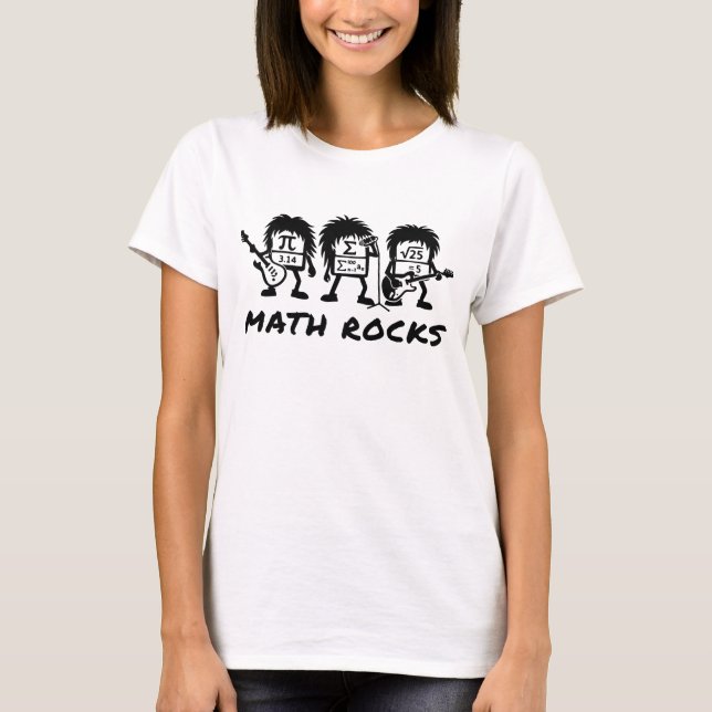 Math Rocks Academic Rock Band Humor T-Shirt (Front)