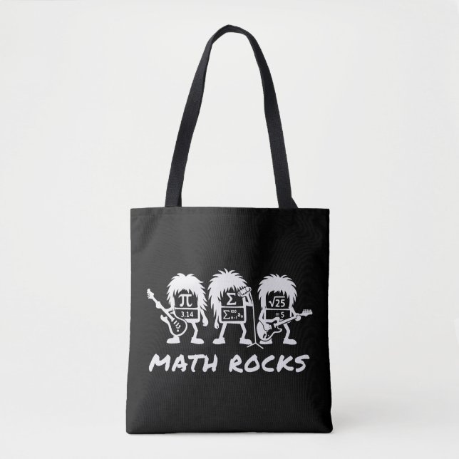 Math Rocks Academic Rock Band Humor Tote Bag (Front)